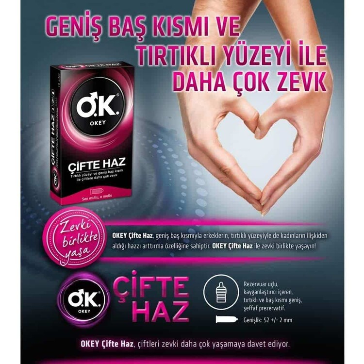 Okey Çifte Haz Prezervatif 10lu