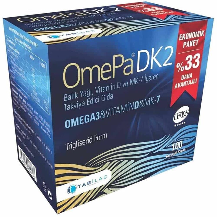 Omepa DK2 Omega 3 & Vitamin D & MENAQ7 100 Yumuşak