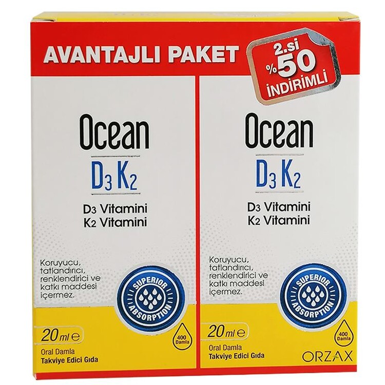 Ocean - Orzax Ocean D3 K2 20 ml Takviye Edici Gıda Avantaj