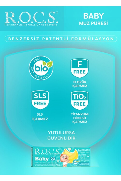 R.O.C.S. Baby 0-3 Yaş Muz Püresi Tadında Bebek Diş