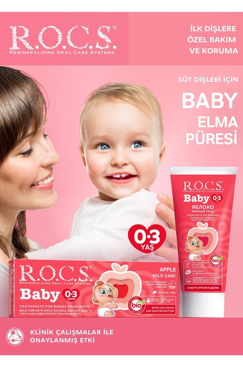 Rocs Elma Püresi Florürsüz Diş Macunu 35 ml 0-3 Ya