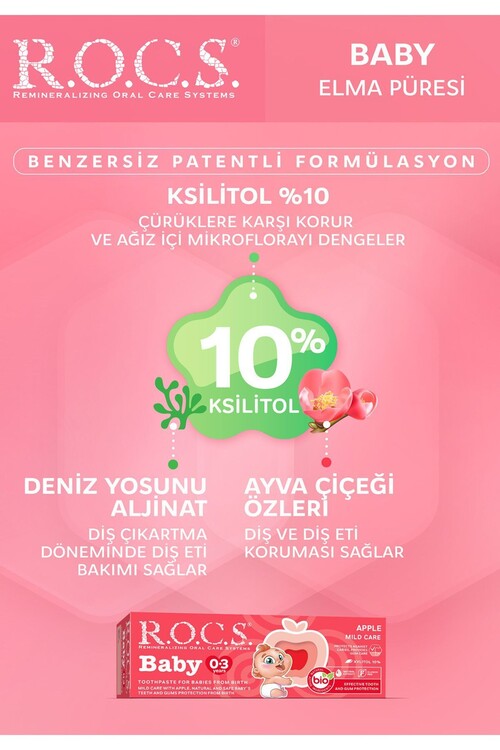 Rocs Elma Püresi Florürsüz Diş Macunu 35 ml 0-3 Ya