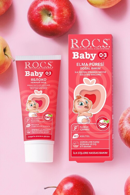 Rocs Elma Püresi Florürsüz Diş Macunu 35 ml 0-3 Ya