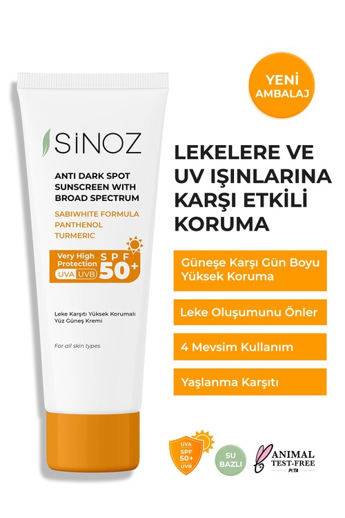 Sinoz - Sinoz SPF 50+ Yüz Güneş Kremi - Normal ve Kuru Cil