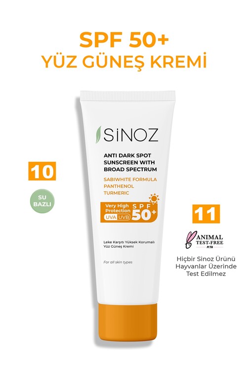 Sinoz SPF 50+ Yüz Güneş Kremi - Normal ve Kuru Cil