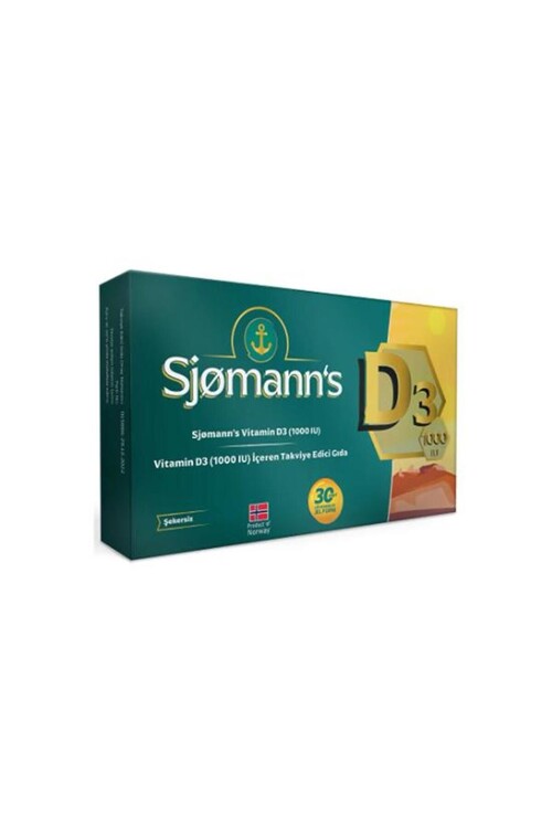 Sjomann's - Sjomann's Vitamin D3 1000IU 30 Çiğneme Tableti