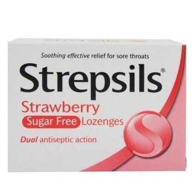 Strepsils - Strepsils Pastil Şekersiz Çilekli 16 Pastil