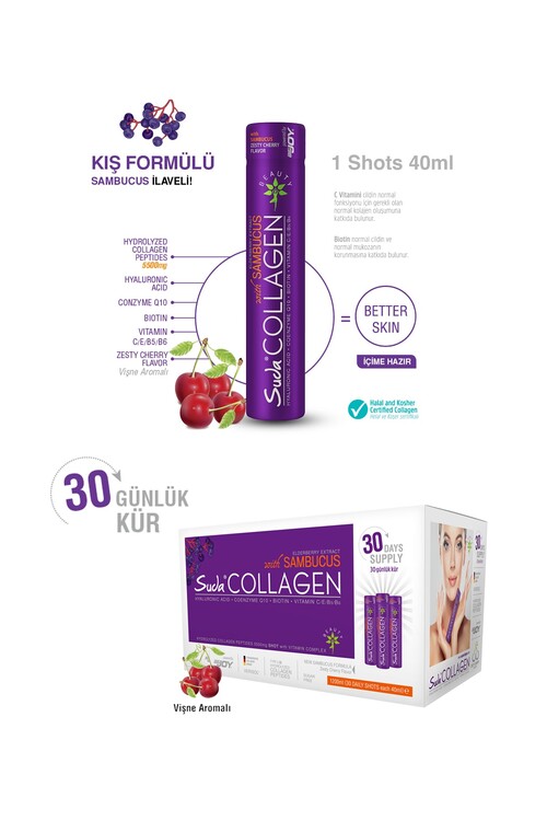 Suda Collagen Sambucus Vişne Aromalı 1200 ml 30 Sh