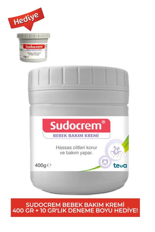 Sudocrem - Sudocrem Bebek Bakım Kremi 400 Gr+10 Gram Deneme Boy Hediyeli!