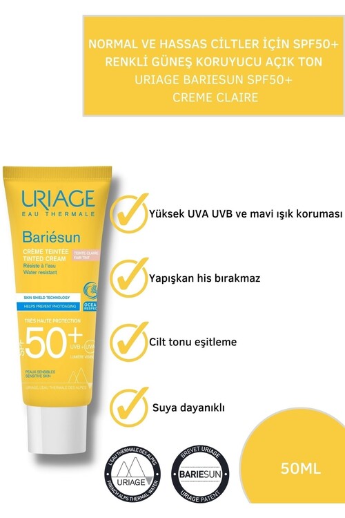 Uriage Bariesun Spf 50 Creme Claire T 50 ml Renkli