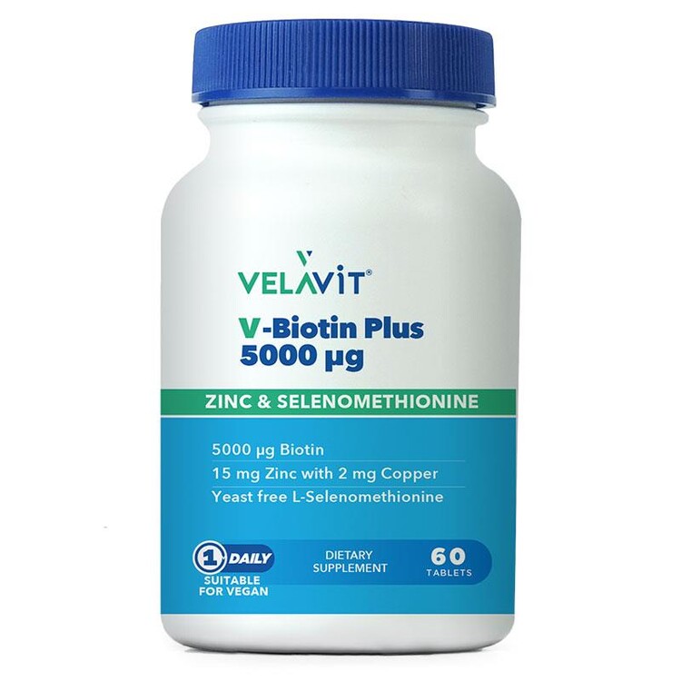 Velavit - Velavit V-Biotin Plus 5000mcg Takviye Edici Gıda 6