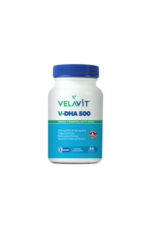 Velavit - Velavit V-dha 500 Takviye Edici Gıda 30 Kapsül