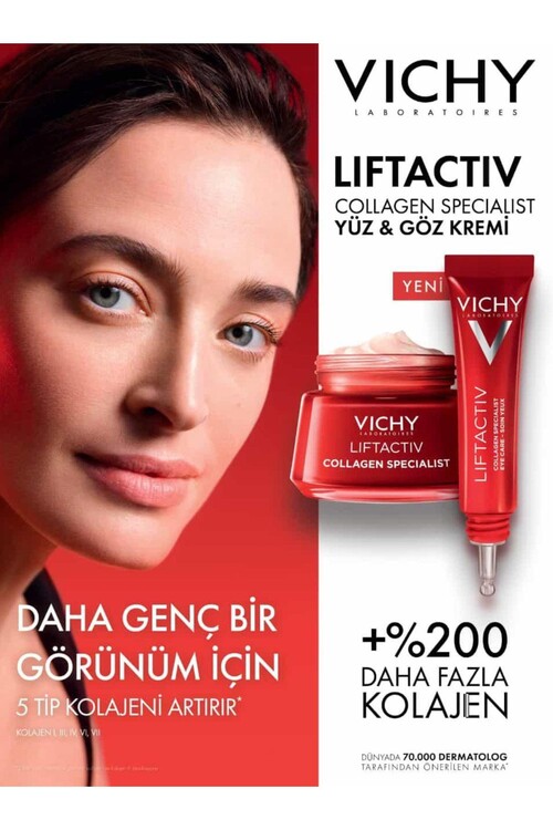 Vichy Collagen Specialist Kırışıklık Karşıtı Cilt ve Göz Bakım Seti (Dermaroller Hediyeli)