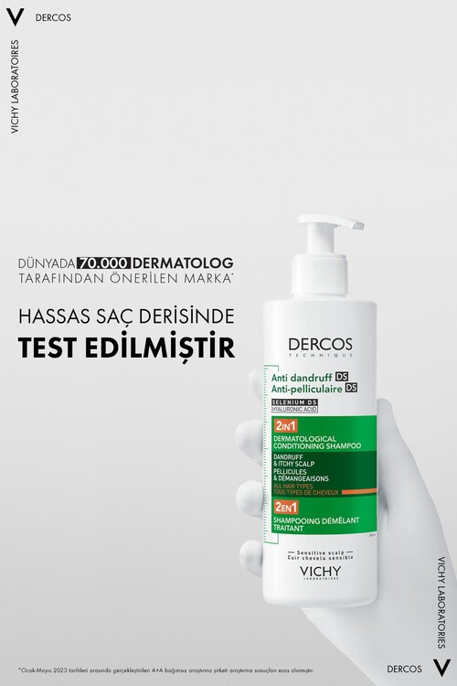 Vichy Dercos 2’si 1 Arada Kepek Karşıtı & Nemlendi