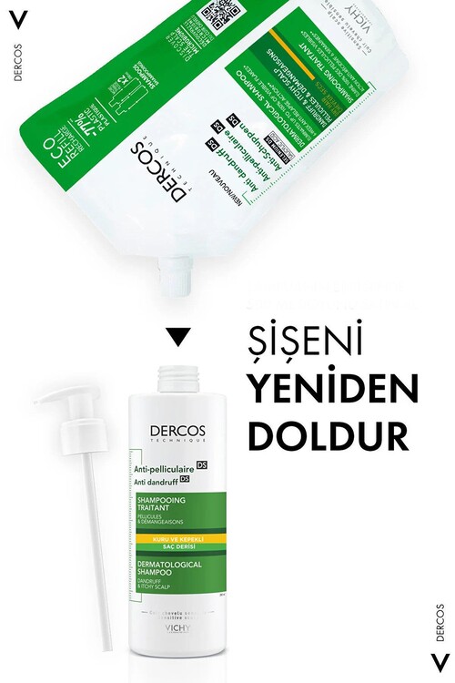 Vichy Kepek Karşıtı Şampuan Yeniden Dolum Paketi(Masaj Tarağı Hediyeli)