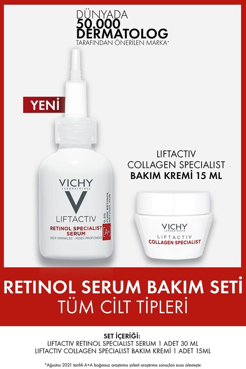 Vichy - Vichy Liftactiv Retinol Specialist Derin Kırışıklık Karşıtı Serum 30ml + Collagen Specialist Kolajen