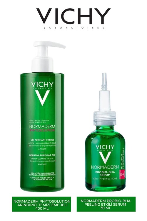 Vichy - Vichy Normaderm Yağlı ve Akneye Eğilimli Ciltler İçin Cilt Kusurları Giderici Bakım Seti