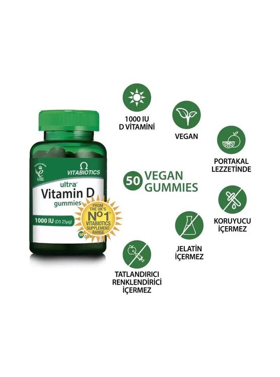 Vitabiotics - Vitabiotics Ultra Vitamin D Gummies 50 Çiğnenebili