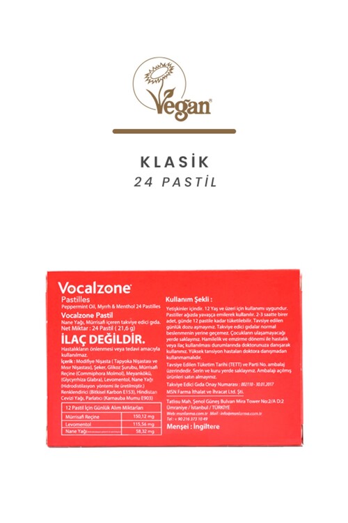 Vocalzone Klasik 24 Pastil