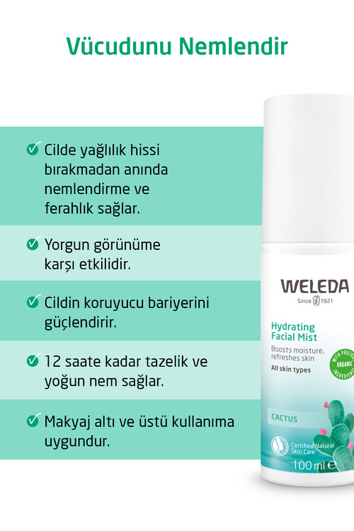 Weleda Cactus Organik Nemlendirici Sprey 100 Ml