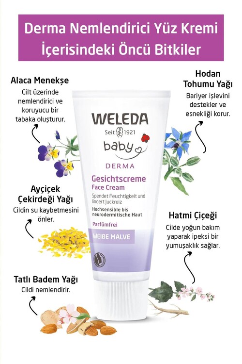 Weleda Derma Nemlendirici Yüz Kremi 50ml