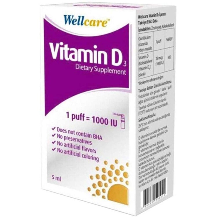 Wellcare Vitamin D3 1000 IU 5 ml