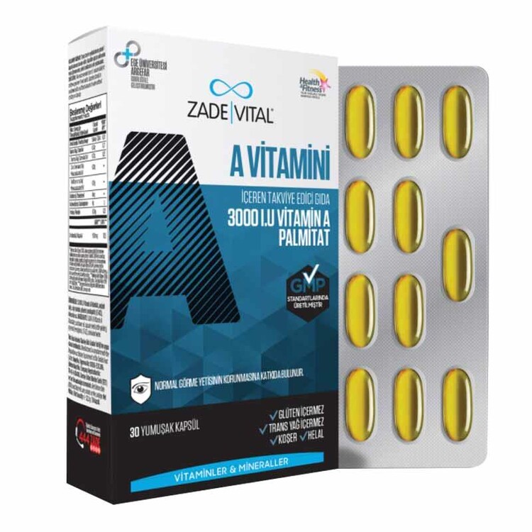 Zade Vital - Zade Vital A Vitamini 30 Yumuşak Kapsül