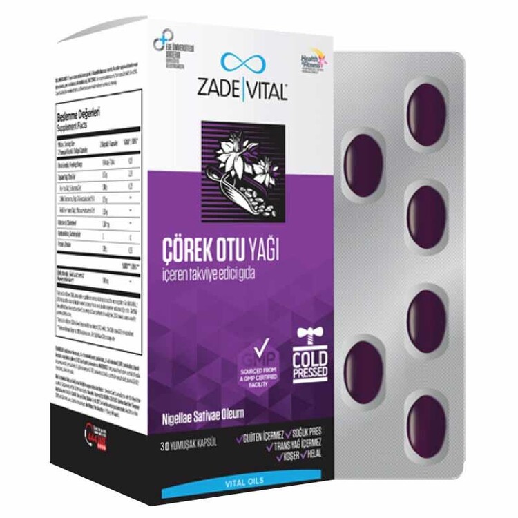 Zade Vital - Zade Vital Çörek Otu Yağı 30 Yumuşak Kapsül