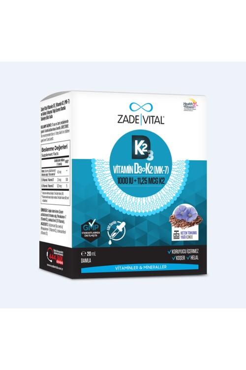 Zade vital D3k2 1000 Iu Damla 20 Ml