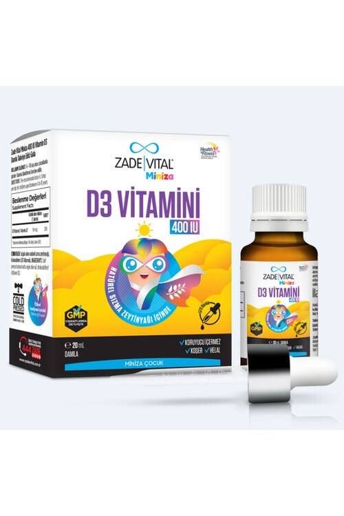 Zade Vital - Zade Vital Miniza D3 Vitamini 400 Iu Damla 20 Ml