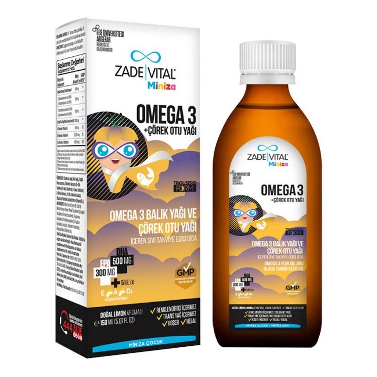 Zade Vital - Zade Vital Miniza Omega 3-Çörek Otu Yağı İçerikli 