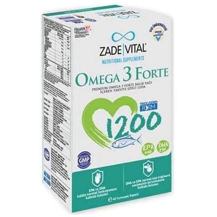 Zade Vital - Zade Vital Omega 3 Forte 40 Yumuşak Kapsül