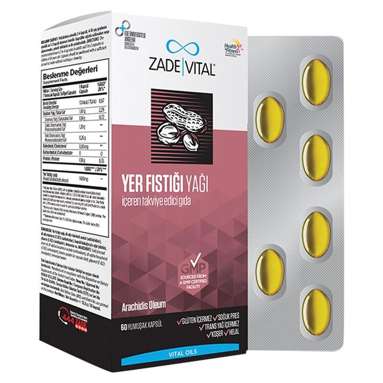 Zade Vital - Zade Vital Yer Fıstığı Yağı 60 Yumuşak Kutu Kapsül